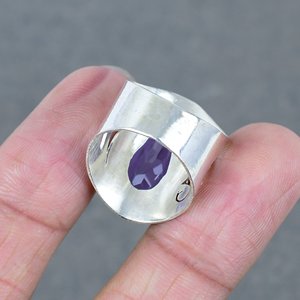 Precio al por mayor, anillo de moda hecho a mano de Latón chapado en plata 925, joyería de piedras preciosas de amatista ovalada de alta calidad, fiesta de boda para mujer - Product Image 4