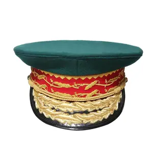 Good Quality Hand Made Customized Design Best Supplier Double Layer Officer Embroidered Peak Caps BY Fugenic Industries