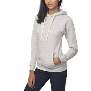 Sweat à capuche gris uni à manches longues en polaire pull à capuche décontracté sweat à capuche solide automne hiver hauts sweat à capuche de qualité - Product Image 5