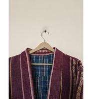 Veste Kantha vintage en coton écologique tissé ethnique réversible pour femmes, motif floral fait main, nouveau style
