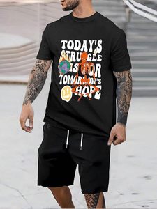 Camiseta de punto de moda para hombre con estampado personalizable Casual de gran tamaño Streetwear inspirado en Camiseta de punto de algodón - Product Image 3