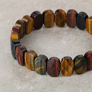 Bracciale in Pietra Naturale Occhio di Tigre con Taglio Largo - Product Image 3
