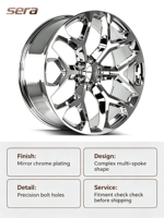Rines de Aleación de Aluminio Sera Chrome Snowflake 6x139.7 de 20/22/24/26 Pulgadas, Nuevo Diseño Cóncavo, Réplica Cromada para Silverado 1500