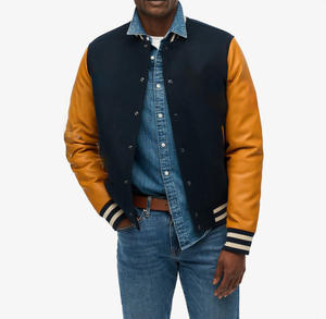 แจ็คเก็ตบอมเบอร์หนังเคลือบกันน้ำสำหรับผู้ชายแบบสั่งทำขายส่งสำหรับฤดูหนาว พร้อมปกตั้งและโลโก้ด้านหน้า - Product Image 5