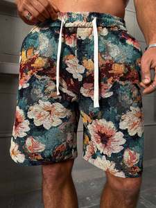 Pantalones cortos de sublimación Venta caliente Logotipo personalizado Verano Streetwear Cordones transpirables Impresión de sublimación rápida Pantalones cortos de hombre - Product Image 3