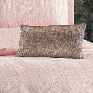 Ensemble de couvre-lit Guzide Larissa Salmon Pink 4 pièces rayé 100% chenille tissé anti-acariens anti-déchirures lavable taille King - Product Image 4