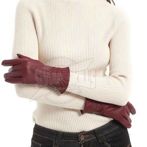 Gants en cuir de mode d'hiver sur mesure, logo de haute qualité, couleur unique, style unique, meilleur matériau, longueur au poignet, usage quotidien décontracté - Product Image 5