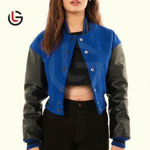 Chaqueta con letras recortada para mujer de talla grande, venta al por mayor, chaqueta con letras recortada sostenible para mujer - Product Image 3