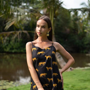 Vestido Corto Elegante con Estampado de Leopardo para Mujer, Mini Vestido Casual con Estampado Animal para el Trabajo, Ligero para el Verano, Estilo Safari - Product Image 1