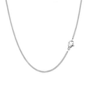 Collar de cadena de caja Chapado en plata de ley fina de 1,5mm, joyería ligera Unisex para hombres y mujeres, accesorio minimalista diario - Product Image 1