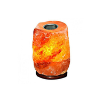 Portavelas Aromático de Cristal de Sal Hecho a Mano, Ambientes Serenos en el Hogar, 100% Sal de Roca del Himalaya Natural, Forma Natural, Vela de Té