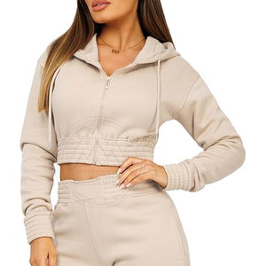 Conjunto de chándal de algodón y poliéster para mujer, tamaño personalizado con bajo MOQ, patrón sólido, superventas para el invierno - Product Image 2