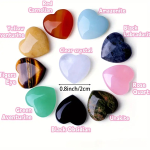 Piedras preciosas de cristal naturales en forma de corazón Piedras curativas variadas para Reiki, regalos, decoración, meditación y coleccionables - Product Image 2