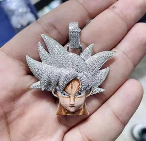 Colgantes y dijes de joyería fina de plata 925, colgante de personaje de dibujos animados helado, colgante de Hip Hop de diamante Moissanite para él - Product Image 1
