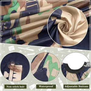 Delantal de salón Peluquería Patrón de personalización Venta al por mayor Capa de barbería Corte de pelo en blanco Resistente al agua Nylon/Poliéster - Product Image 5