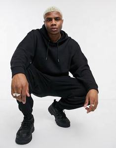 Artículos en Existencia, Sudaderas con Capucha Lisas de Algodón 100%, Color Negro, 320g, Sudaderas Casuales de Lujo Personalizadas para Hombre - Product Image 2