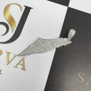 Iced personalizado nombre inicial letra S925 plata fina colgantes VVS Moissanite diamante Hip Hop colgante oro blanco lujo fino - Product Image 2