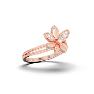 Anillo Floral informal de diamantes redondos de moissanita de 0,10 quilates, conjunto de pavé en plata para regalo de ella, con diamantes de moissanita de quilates - Product Image 5