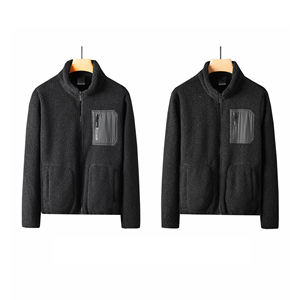 Hot Sale <b>Men's</b> Stand Collar Polar Fleece <b>Sherpa</b> <b>Jacket</b> Custom Outdoor Casual Knitted <b>Jacket</b> - Product Image 4