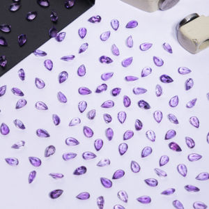 Vente en gros de pierres précieuses en améthyste naturelle de qualité AAA du Brésil, 7x5 mm, pierres de quartz en vrac en forme de poire pour la fabrication de bijoux - Product Image 1