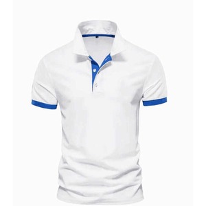 Chemise d'été populaire pour homme en tissu éponge respirant Spandex/Polyester à manches courtes avec poche - Product Image 6