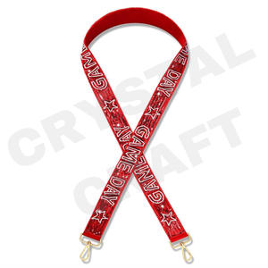 Give Em Hell Customized White Gold Seed Bead Bag Straps 'Hook Em Horns' Stylish <b>Fashion</b> <b>Accessory</b> Beaded Purse Strap - Product Image 4