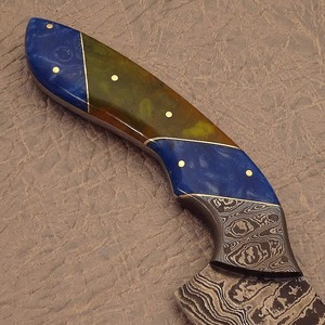 มีดเชฟเหล็กดามัสกัส ด้ามเรซิ่น มีดตัดเหล็กกล้าคาร์บอน สำหรับใช้ในครัว - Product Image 6