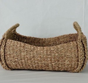 Recién llegado, cesta de almacenamiento Vintage, jacinto de agua tejido con mango, elegante diseño vietnamita Vintage - Product Image 4