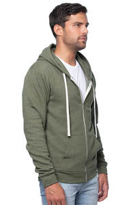 Bella Canvas Rib-Knit Tri-Blend Full Zip Sweat à capuche Solid Tri-blend Zipper Hoodies - Product Image 2