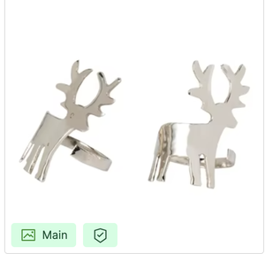 Ensemble de 2 élégants ronds de serviette en argent au design côtelé, parfaits pour la décoration de table à manger, les mariages et l'utilisation quotidienne - Product Image 4