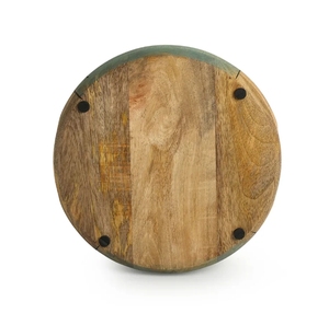 Flock Of Birds Decorative Serving Tray In Mango Wood Round Wooden Decorative Serving Tray Farmhouse & Vintage Centerpiece - Product Image 4