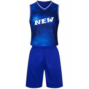 Conjunto de Uniforme de Baloncesto Personalizado Unisex 2026, Camiseta de Entrenamiento con Impresión por Transferencia de Calor, Reversible, Azul, para Baloncesto Universitario, Verano - Product Image 3