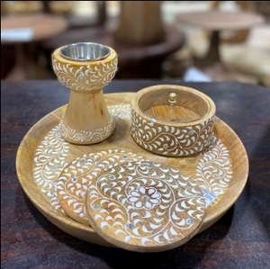 Juego de quemador de incienso aromático árabe moderno Bakhoor de madera para decoración del hogar y tendencia de fragancia en Oriente Medio - Product Image 4