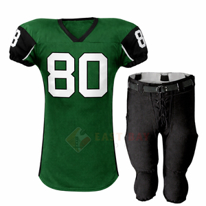 Ensemble d'uniformes de football américain vert pour hommes 2026, maillot d'entraînement numéro 80 avec pantalon de football rembourré - Product Image 5