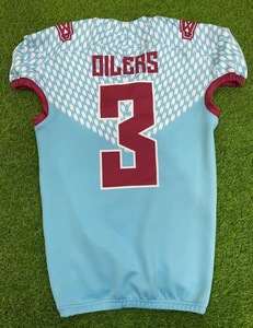 เสื้ออเมริกันฟุตบอลคุณภาพสูงแบบสั่งทำพิเศษ ผ้าสแปนเด็กซ์/โพลีเอสเตอร์ พิมพ์ลายแบบซับลิเมชั่น น้ำหนัก 220 กรัม ระบายอากาศได้ดี ไซส์ใหญ่ แห้งเร็ว - Product Image 4