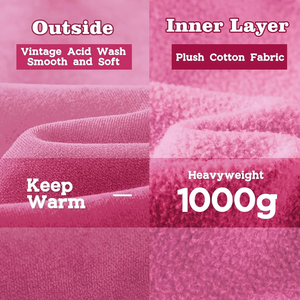 Sweat à capuche zippé en coton molletonné épais pour hommes Double fermeture éclair avec lavage à l'acide surdimensionné pour les sweats à capuche d'hiver à épaules tombantes - Product Image 5