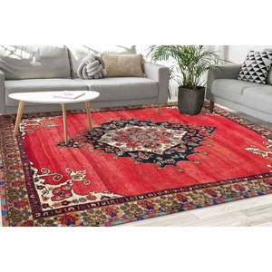 Medallion Persian Style <b>Rug</b>: Brown Turkish Indoor <b>Rug</b>,<b>Chenille</b> <b>Rug</b> - Product Image 1