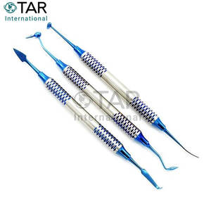 Juego de espátula de relleno de resina compuesta Dental, 6 uds., restauración de precisión recubierta de Titanio, instrumentos médicos de cavidad de cirugía Dental - Product Image 4