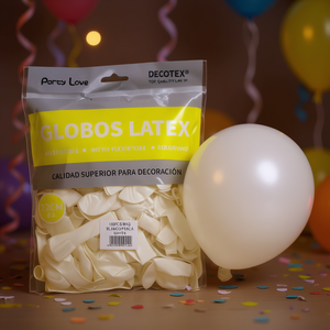 Palloncini in Lattice Decotex 12Cm Bianco Perla 100 Pezzi per Confezione Decorazione per Feste - Product Image 3