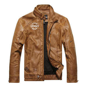 2024/25 utilitaire d'hiver personnalisé PU coupe-vent manteau vêtements moto polaire veste en cuir synthétique pour hommes - Product Image 4