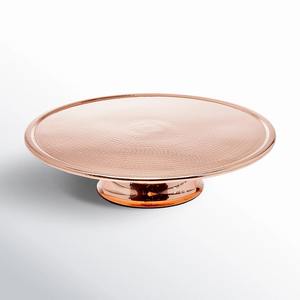 Élégant support à gâteau en cuivre | Plateau piédestal martelé décoratif - Product Image 5