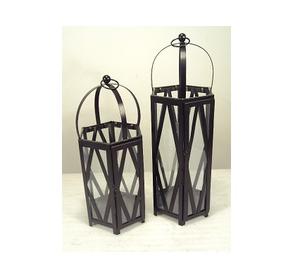 Linterna negra clásica de alta calidad, linterna de vela de pilar de Metal, linterna decorativa para exteriores, diseño único - Product Image 1