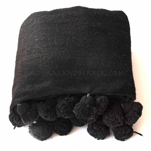 Handmade Cotton/Wool Vintage All-Season Portable Pom Pom <b>Blanket</b> for Home Decor Bedding Anti-Pilling - Product Image 4