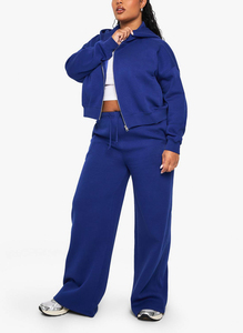 เสื้อฮู้ดครอปท็อปสตรีทแวร์ไซส์ใหญ่ราคาส่งถูกสำหรับฤดูใบไม้ร่วงและฤดูหนาว ลวดลายพิมพ์แบบ Acid Wash พร้อมโลโก้สั่งทำพิเศษ ซิปด้านหน้า - Product Image 4