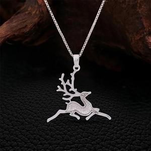 จี้เพชรโมอิสซาไนต์ VVS หรูหรา สไตล์ฮิปฮอป ประดับด้วยเงินแท้ 925 ดีไซน์รูปกวางเรนเดียร์ เรียบง่าย ราคาประหยัด - Product Image 6