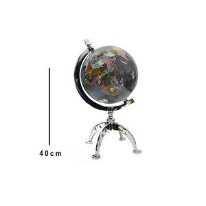 Globo negro moderno con base de metal Diseño de mapa político único Globo giratorio impresionante con colores realistas para estudio - Product Image 6