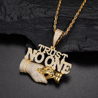 Unisexe S925 Sterling Silver Iced Out Angry Teddy Bear Pendentif Collier Moissanite Diamant Hip Hop Bling Collier pour Hommes/Femmes