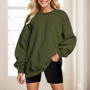 Sweat-shirt vintage surdimensionné pour femme-Pull à col rond délavé à l'acide pour l'automne/hiver-Chaud et élégant - Product Image 4