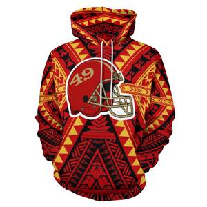 Sudadera con capucha de lana de invierno 100% algodón sólido diseño maorí personalizado - Product Image 1