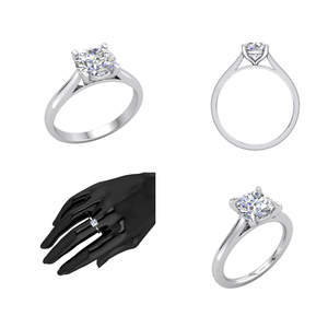 Nueva llegada Lab Grown EF Cut Diamond VS Clarity Anillo chapado en oro blanco para niñas Oro blanco de 10K - Product Image 4